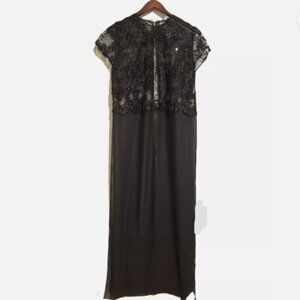 Women's Layering Dress Sheer Beaded Sequin Black Size M NWOT